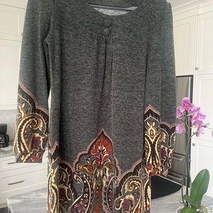 ARYeh BOHO 🌻HIPPY KNIT MID HIP 🌻DRESS 🌻SIZE SMALL stunning fall colours🌻